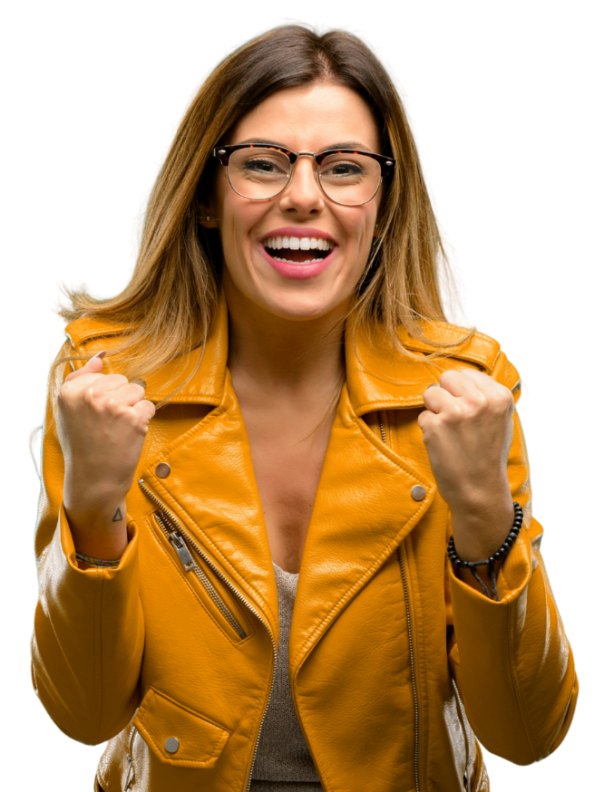 Surprised person looking at phone